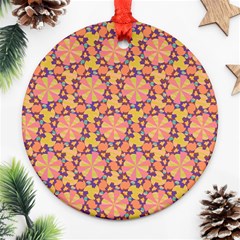 Pattern Decoration Abstract Flower Round Ornament (two Sides) by Pakrebo