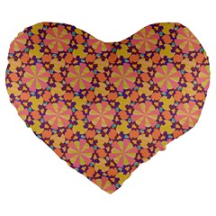 Pattern Decoration Abstract Flower Large 19  Premium Flano Heart Shape Cushions by Pakrebo