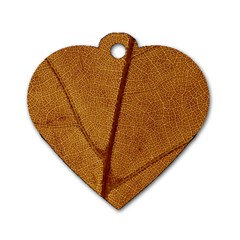 Leaf Fall Foliage Nature Orange Dog Tag Heart (two Sides) by Pakrebo