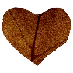 Leaf Fall Foliage Nature Orange Large 19  Premium Heart Shape Cushions by Pakrebo