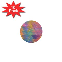 Triangle Pattern Mosaic Shape 1  Mini Buttons (10 Pack)  by Pakrebo