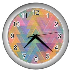 Triangle Pattern Mosaic Shape Wall Clock (silver) by Pakrebo