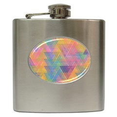 Triangle Pattern Mosaic Shape Hip Flask (6 Oz) by Pakrebo