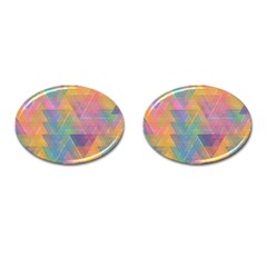 Triangle Pattern Mosaic Shape Cufflinks (oval) by Pakrebo