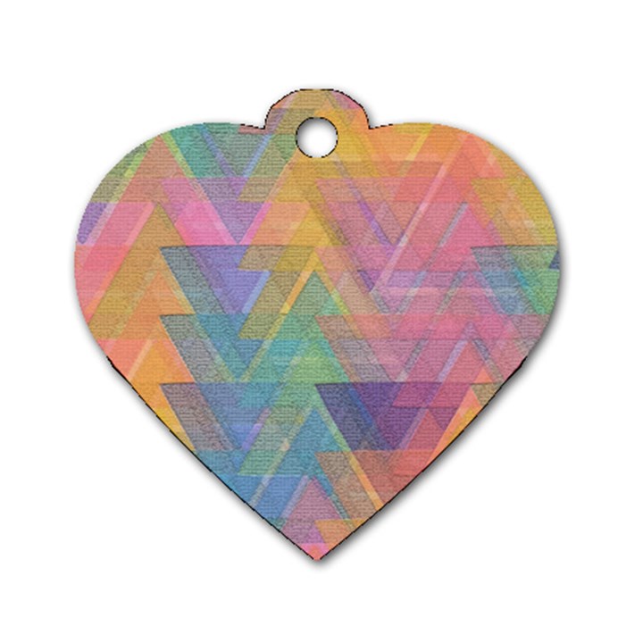 Triangle Pattern Mosaic Shape Dog Tag Heart (Two Sides)