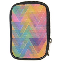 Triangle Pattern Mosaic Shape Compact Camera Leather Case by Pakrebo