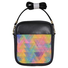 Triangle Pattern Mosaic Shape Girls Sling Bag by Pakrebo