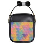 Triangle Pattern Mosaic Shape Girls Sling Bag Front