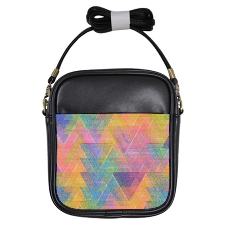 Triangle Pattern Mosaic Shape Girls Sling Bag