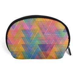 Triangle Pattern Mosaic Shape Accessory Pouch (large) by Pakrebo