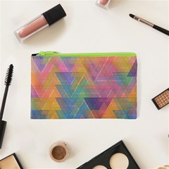 Triangle Pattern Mosaic Shape Cosmetic Bag (xs) by Pakrebo