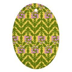 Texture Heather Nature Oval Ornament (two Sides) by Pakrebo