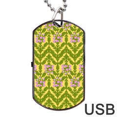 Texture Heather Nature Dog Tag Usb Flash (one Side) by Pakrebo