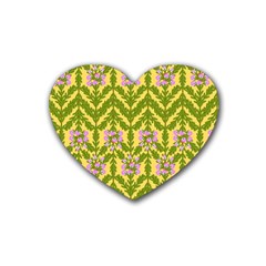 Texture Heather Nature Heart Coaster (4 Pack)  by Pakrebo