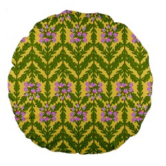 Texture Heather Nature Large 18  Premium Round Cushions by Pakrebo