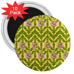 Texture Heather Nature 3  Magnets (10 Pack)  by Pakrebo