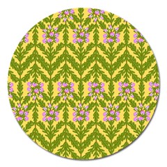 Texture Heather Nature Magnet 5  (round) by Pakrebo