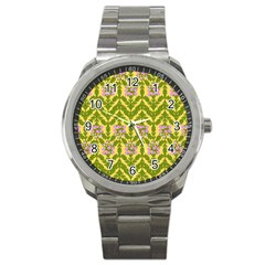 Texture Heather Nature Sport Metal Watch by Pakrebo