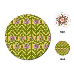 Texture Heather Nature Playing Cards (round) by Pakrebo