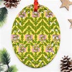 Texture Heather Nature Oval Filigree Ornament (Two Sides) Back