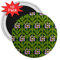 Pattern Nature Texture Heather 3  Magnets (10 Pack)  by Pakrebo