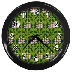 Pattern Nature Texture Heather Wall Clock (Black)