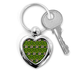 Pattern Nature Texture Heather Key Chains (heart)  by Pakrebo