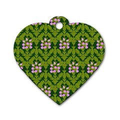 Pattern Nature Texture Heather Dog Tag Heart (One Side)