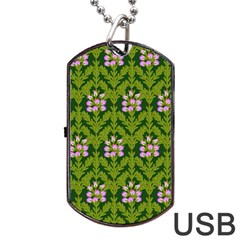 Pattern Nature Texture Heather Dog Tag Usb Flash (one Side) by Pakrebo