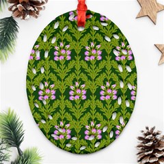 Pattern Nature Texture Heather Oval Filigree Ornament (Two Sides)