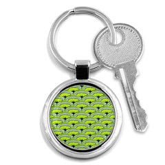 Texture Green Plant Leaves Arches Key Chains (round)  by Pakrebo