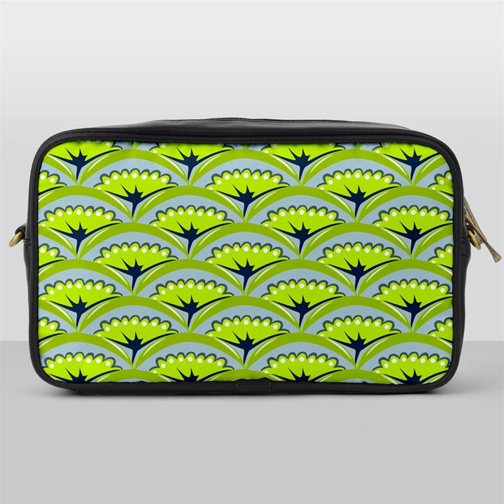 Texture Green Plant Leaves Arches Toiletries Bag (One Side)