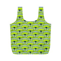 Texture Green Plant Leaves Arches Full Print Recycle Bag (m) by Pakrebo