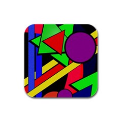 Background Color Art Pattern Form Rubber Square Coaster (4 pack) 