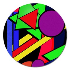 Background Color Art Pattern Form Magnet 5  (Round)