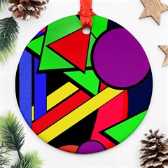 Background Color Art Pattern Form Round Ornament (Two Sides)