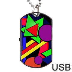 Background Color Art Pattern Form Dog Tag USB Flash (Two Sides)