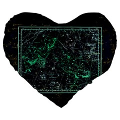 Constellation Constellation Map Large 19  Premium Flano Heart Shape Cushions by Pakrebo