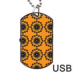 Desktop Abstract Template Flower Dog Tag Usb Flash (one Side) by Pakrebo