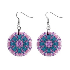 Mandala Pattern Abstract Mini Button Earrings by Pakrebo