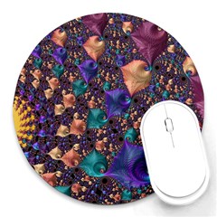 Pattern Art Ornament Fractal Round Mousepads