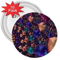 Pattern Art Ornament Fractal 3  Buttons (10 pack) 