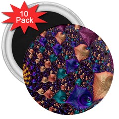 Pattern Art Ornament Fractal 3  Magnets (10 pack) 