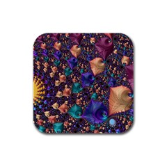 Pattern Art Ornament Fractal Rubber Square Coaster (4 pack) 