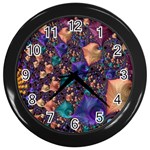 Pattern Art Ornament Fractal Wall Clock (Black) Front