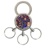 Pattern Art Ornament Fractal 3-Ring Key Chains Front