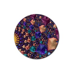 Pattern Art Ornament Fractal Rubber Round Coaster (4 pack) 