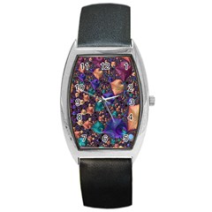 Pattern Art Ornament Fractal Barrel Style Metal Watch