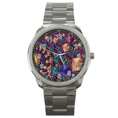 Pattern Art Ornament Fractal Sport Metal Watch