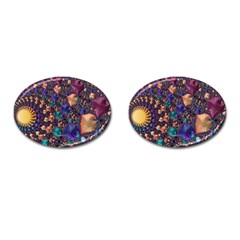 Pattern Art Ornament Fractal Cufflinks (Oval)